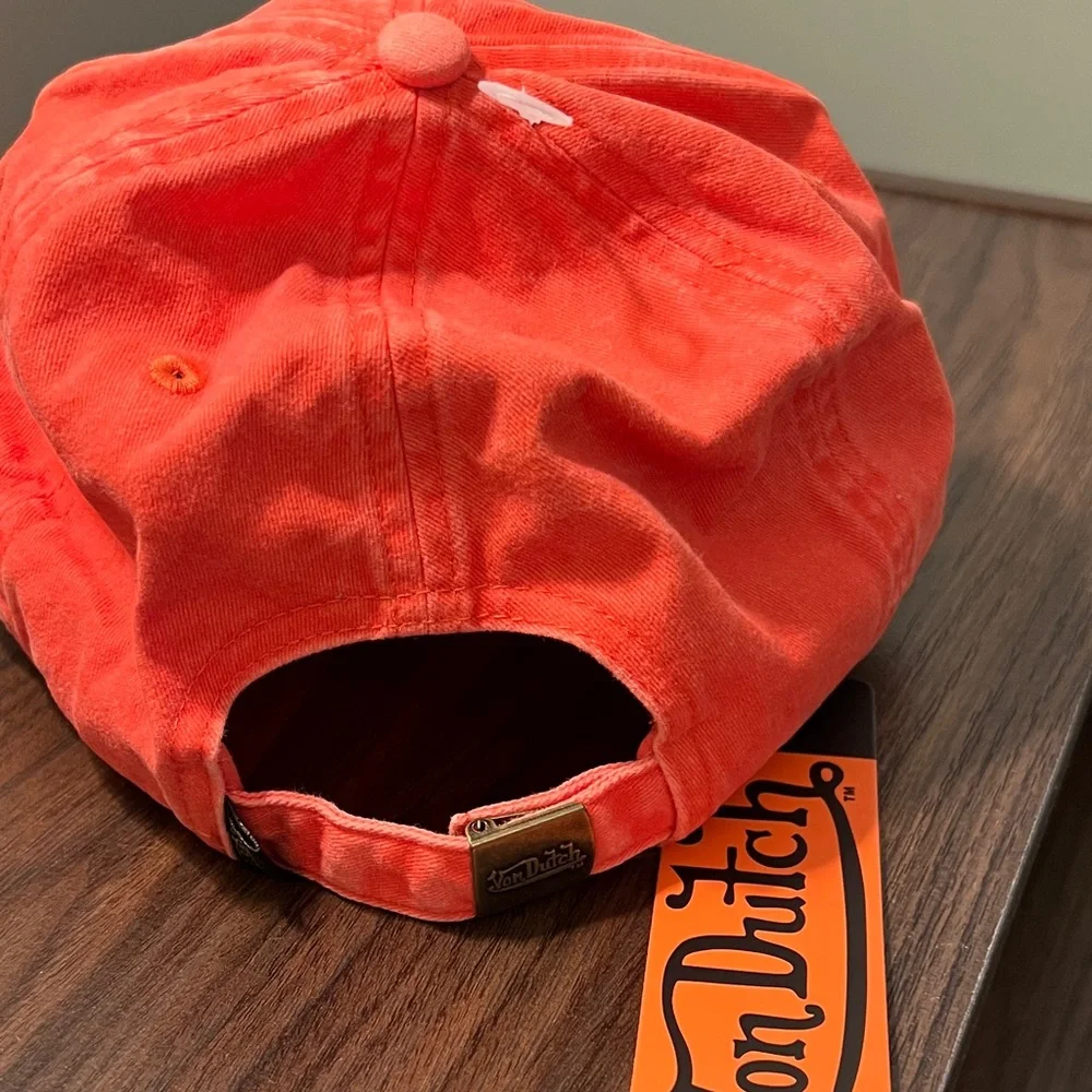 Von Dutch Bright Orange Logo Dad Cap - Picture 4 of 7